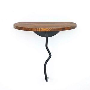 Raft de perete, Neostill, Leo, 35x35 cm, Lemn, Castan / Negru imagine