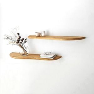 Raft de perete, Neostill, Wavy 2, Lemn, Stejar imagine