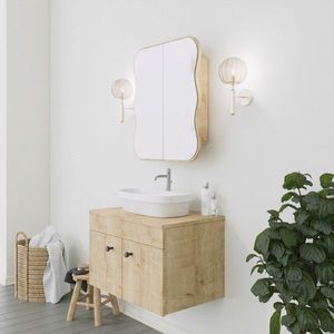 Dulap de baie, Neostill, Day Dream, 12x45x50 cm, 100% CARTON DURO, Stejar imagine