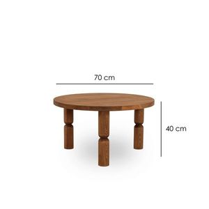Masuta de cafea, Neostill, Ida 70, 70x40x70 cm, Lemn masiv, Castan imagine