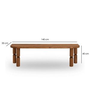 Comoda TV, Neostill, Ida, 140x40x35 cm, Lemn masiv, Castan imagine