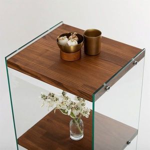 Corp biblioteca, Neostill, Aqua 3, 40x120x35 cm, Sticla temperata, Natural imagine