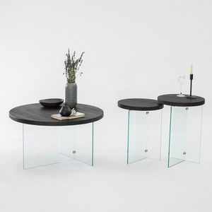 Set masute de cafea, Neostill, Serenity 2, Sticla temperata, Antracit / Transparent imagine