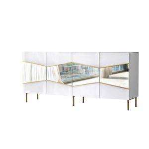 Consola, Neostill, Nice, 180x80x40 cm, PAL, Alb/Auriu imagine
