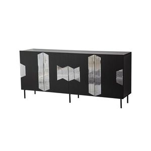 Consola, Neostill, Vienna, 180x80x40 cm, PAL, Negru / Fume imagine