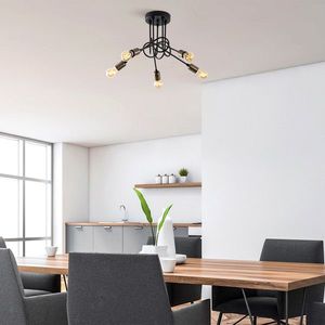 Lustra, Fulgor, 942FLG1155, Metal, Negru/Maro antic imagine