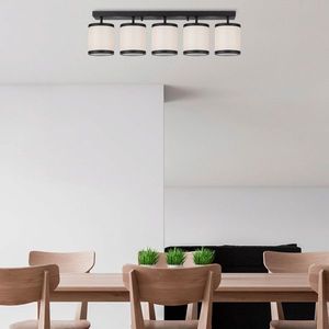 Lustra, Fulgor, 942FLG1640, Metal, Alb/Negru imagine