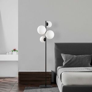 Lampadar, Fulgor, 942FLG1520, Metal, Alb/Negru imagine