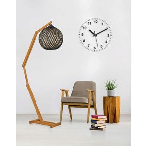 Lampa de masa, FullHouse, 390FLH1769, Lemn de pin, Ecru / Maro / Negru imagine