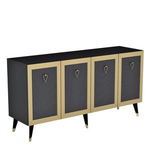 Consola, Olivia, Bare, 150x40x80 cm, PAL , Antracit / Aur imagine