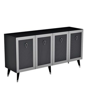 Consola, Olivia, Bare, 150x40x80 cm, PAL , Antracit / Argintiu imagine