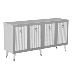 Consola, Olivia, Bare, 150x40x80 cm, PAL , Alb / Argintiu imagine