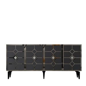 Consola, Olivia, Cagla, 150x40x79 cm, PAL , Antracit / Argintiu imagine