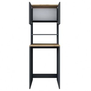 Dulap masina de spalat, Rani, KD101, 65x183 cm, PAL, Nuc / Antracit imagine