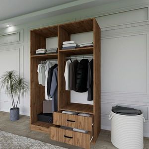 Dulap pentru haine, Miwood, Yaman 1600-028, 120x180x45 cm, PAL, Maro imagine