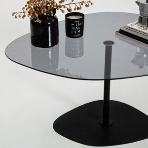 Masuta de cafea, Neostill, Soho, 85x40x67 cm, Sticla temperata, Gri închis/negru imagine