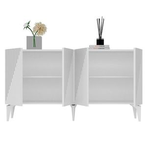Consola, Olivia, Draw, 150x79x40 cm, PAL, Alb imagine