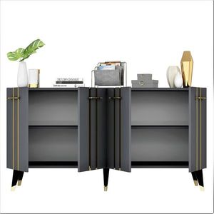 Consola, Olivia, Asel, 150x80x40 cm, PAL , Antracit / Aur imagine