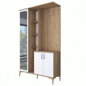 Cuier de perete, Rani, EA109, 120x198 cm, PAL, Nuc/Alb imagine