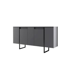 Consola, Bexley, Luxe, 160x35x80 cm, PAL, Antracit / Negru imagine