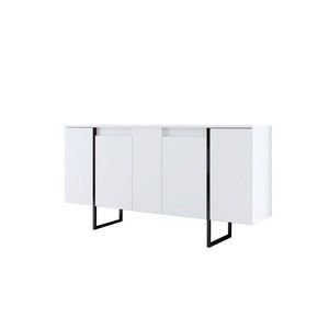 Consola, Bexley, Luxe, 160x35x80 cm, PAL, Alb/Negru imagine