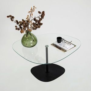 Masuta de cafea, Neostill, Soho, 85x40x67 cm, Sticla temperata, Transparent/Negru imagine