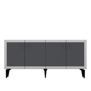Consola, Olivia, Ponny, 150x40x79 cm, PAL , Antracit / Argintiu imagine