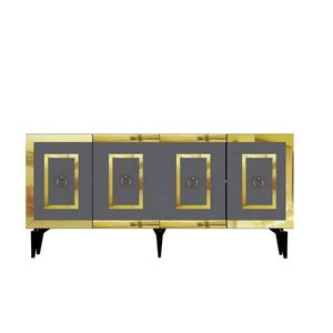 Consola, Olivia, Karya, 150x40x79 cm, PAL , Antracit / Aur imagine
