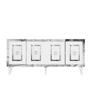 Consola, Olivia, Karya, 150x40x79 cm, PAL , Alb / Argintiu imagine