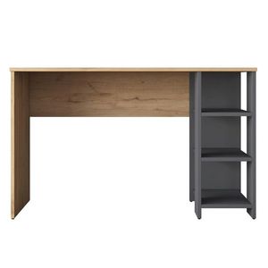 Set birou si biblioteca, Rani, HA125, 120x73 cm, PAL, Nuc / Antracit imagine