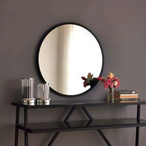 Oglinda decorativa, Neostill, Siyah Metal Çerçeve Yuvarlak Ayna A709, 60x60x2 cm, Metal, Negru imagine