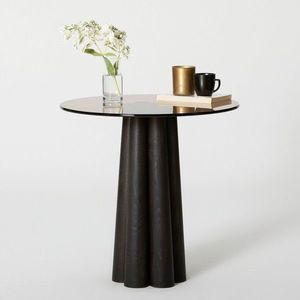 Masuta de cafea, Neostill, Thales, 50x50x50 cm, Sticla temperata, Negru/Bronz imagine