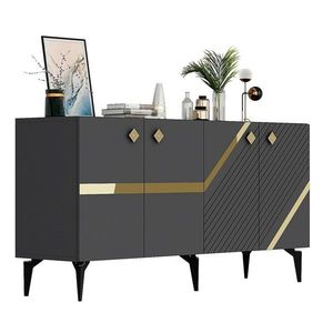 Consola, Olivia, Iris, 150x40x79 cm, PAL , Antracit / Aur imagine