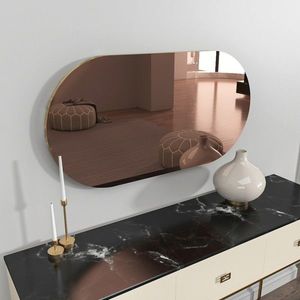 Oglinda decorativa, Siam, Riors, 45x85x2 cm, MDF , Bronz / Aur imagine