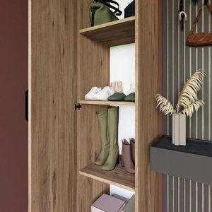 Dulap pentru haine, Miwood, Yaman 1 Door, 40x182x47 cm, PAL, Maro imagine