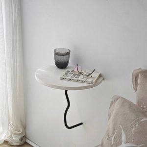 Raft de perete, Neostill, Leo, 35x35 cm, Lemn, Alb/Negru imagine