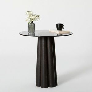 Masuta de cafea, Neostill, Thales, 50x50x50 cm, Sticla temperata, Gri închis/negru imagine
