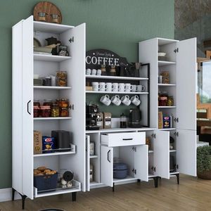 Dulap multifunctional, Rani, JE150, 220x198 cm, PAL, Alb imagine