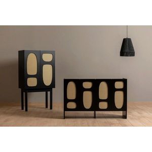 Consola, Howard, Simona 135, 75x135x40 cm, PAL, Negru imagine