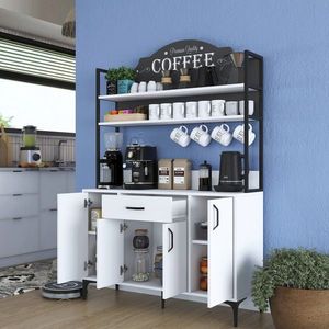 Dulap multifunctional, Rani, JE130, 120x183 cm, PAL, Alb imagine