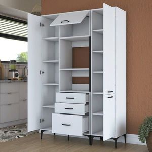 Dulap multifunctional, Rani, JE118, 130x198 cm, PAL, Alb imagine