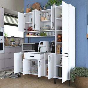 Dulap multifunctional, Rani, JE134, 160x198 cm, PAL, Alb imagine