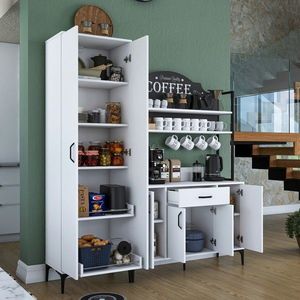 Dulap multifunctional, Rani, JE148, 180x198 cm, PAL, Alb imagine