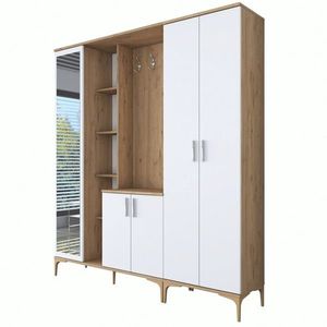 Cuier de perete, Rani, EA129, 180x198 cm, PAL, Nuc/Alb imagine