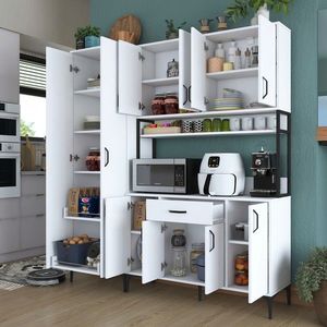 Dulap multifunctional, Rani, JE133, 180x198 cm, PAL, Alb imagine