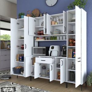 Dulap multifunctional, Rani, JE132, 220x198 cm, PAL, Alb imagine