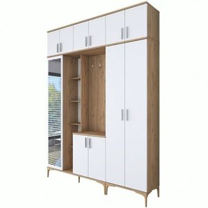 Cuier de perete, Rani, EA128, 180x240x37 cm, PAL, Nuc/Alb imagine