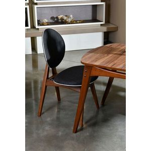 Set masa si scaune 5 piese, Vow Chair, Touch Wooden, Lemn de carpen, Nuc / Antracit imagine