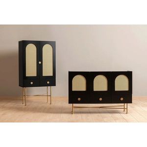 Consola, Howard, Cliff 150, 80x150x39 cm, PAL, Negru imagine