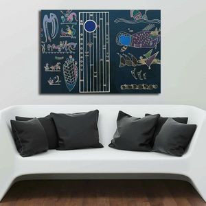 Tablou decorativ, 70100KANDINSKY026, Canvas, Lemn, Multicolor imagine